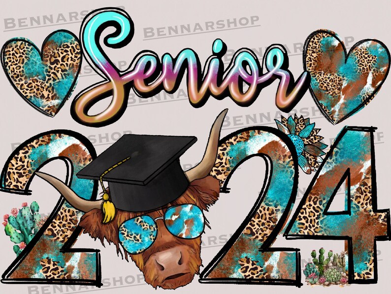 Cow 2024 Senior Png Sublimate Designs Download, Senior 2024 Png
