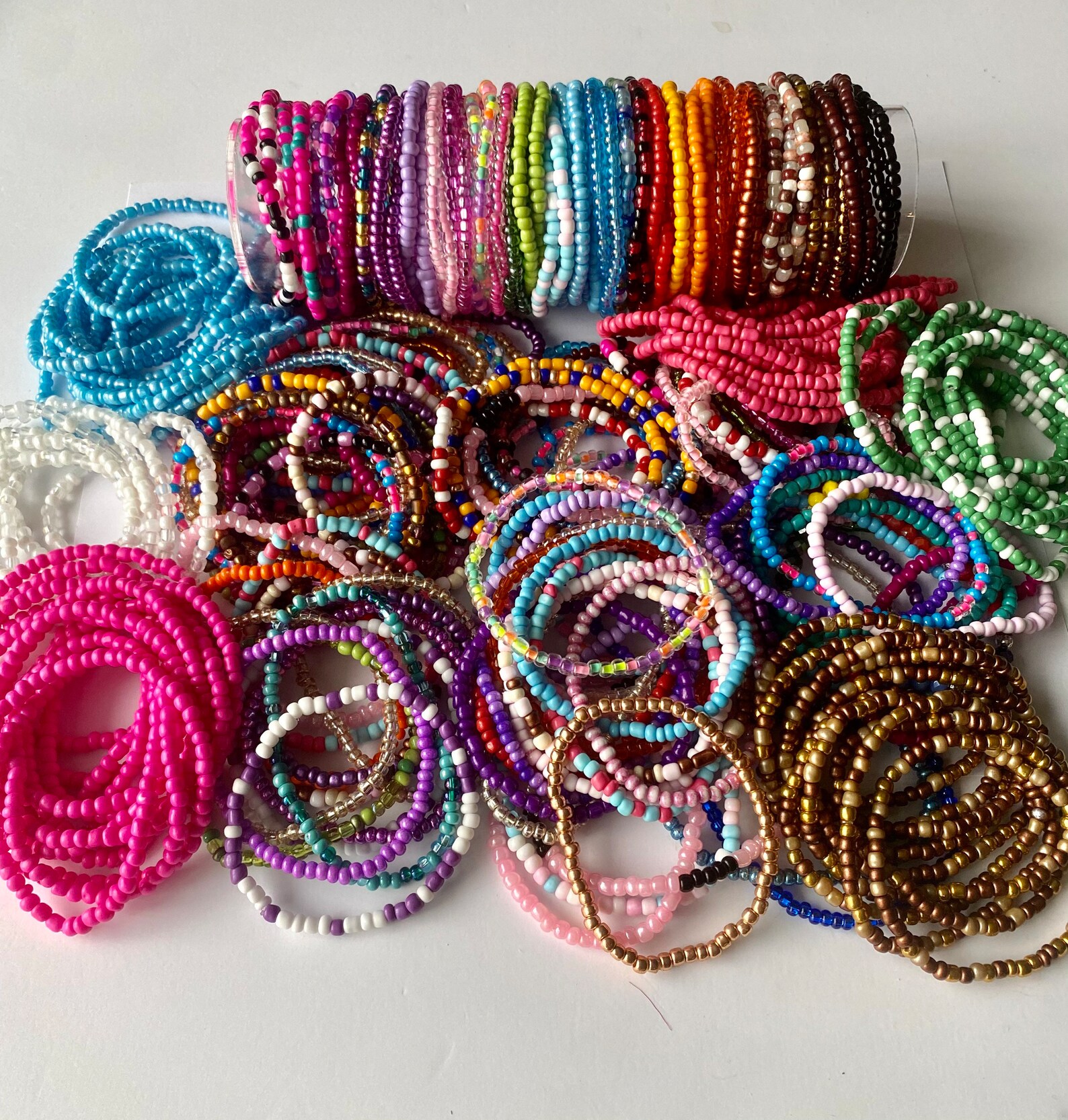 50 or 100 Bead Bracelets Bulk Bead Bracelets Seed Bead Etsy