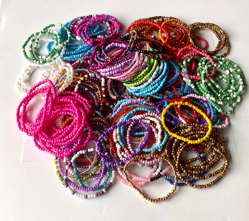 50 or 100 Bead Bracelets Bulk Bead Bracelets Seed Bead Etsy