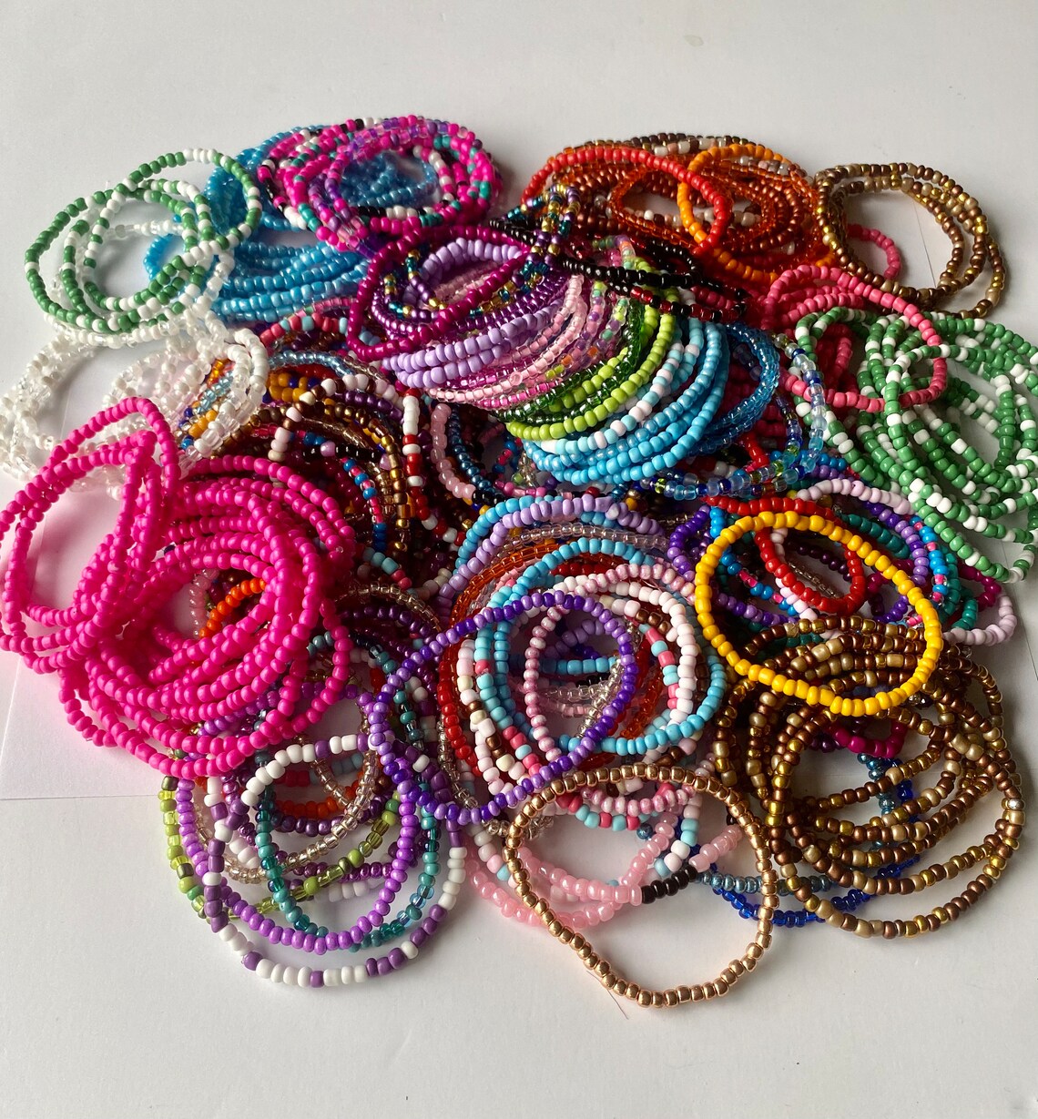 50 or 100 Bead Bracelets Bulk Bead Bracelets Seed Bead Etsy