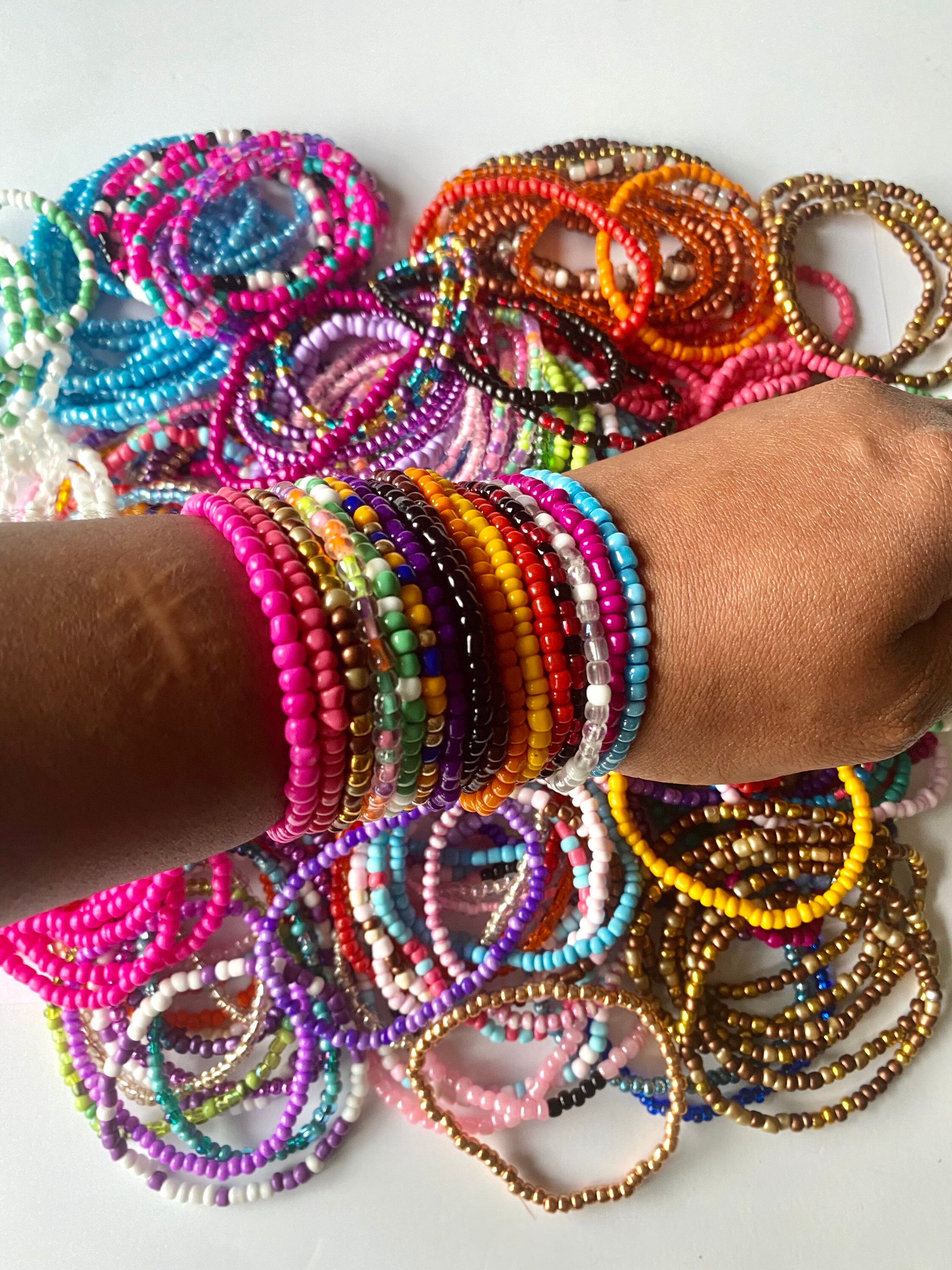 50 or 100 Bead Bracelets Bulk Bead Bracelets Seed Bead Etsy