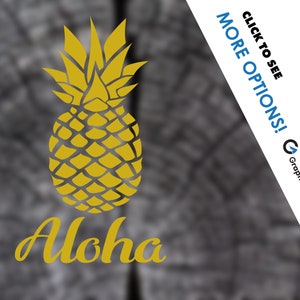 Aloha Sticker | Pineapple Decal | Car Decals for Women | Cool Stickers | Laptop Sticker Girl  | Cool Laptop Stickers