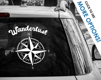 Spersonalizowana naklejka z kompasem różanym | Naklejka Wanderlust