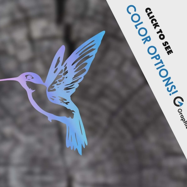 Elegantes Kolibri Aufkleber | Holographisches Auto, Laptop Sticker
