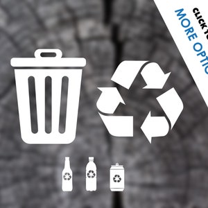 Recycle- en prullenbakstickers | Vuilnisbakstickers | Stickers recyclen blikjes | Etiketten voor het ordenen van prullenbakken