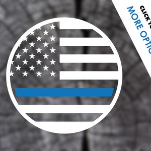 Thin Blue Line Decal - Back The Blue Sticker - Police Officer Gifts - LEO Sticker