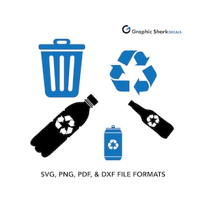 Recycle Symbol SVG Bundle | Mülleimer SVG | Trash Recycle Cut Datei