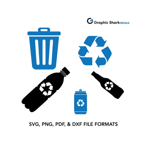 Recycle Symbol SVG Bundle | Trash Can SVG | Trash Recycle Cut file