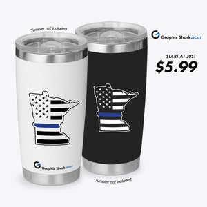 Minnesota Thin Blue Line Decal - Blue Lives Matter Sticker - Minnesota Gifts - Police Officer Gifts - Minnesota Police Decal
