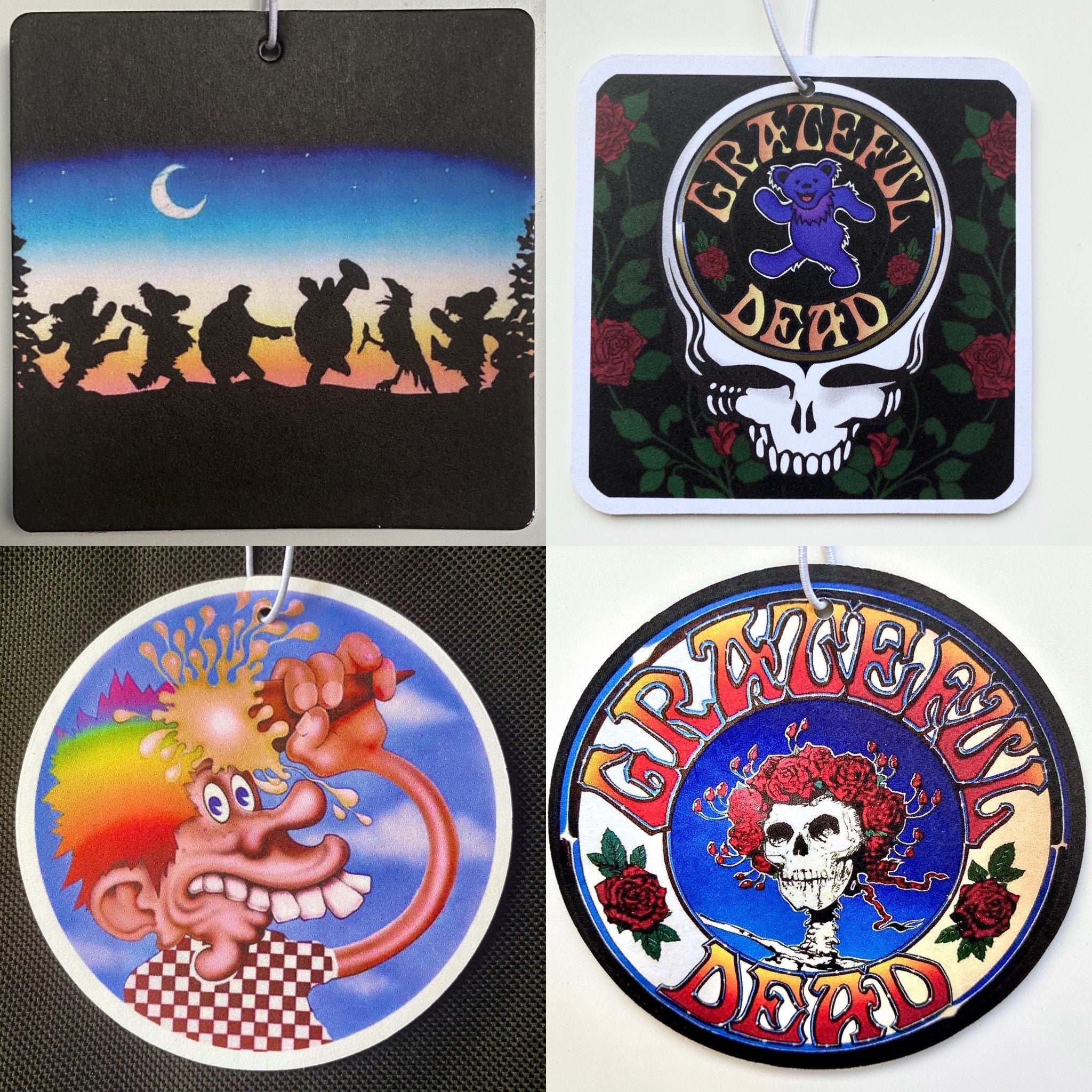 Set of 4 Grateful Dead air fresheners. Pine scented Etsy