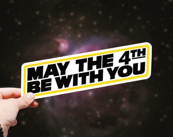 May the 4th Be With You Disney Vinyl Sticker Star Wars Day Weatherproof Glossy Laptop Decal Scrapbook & Planner Sticker