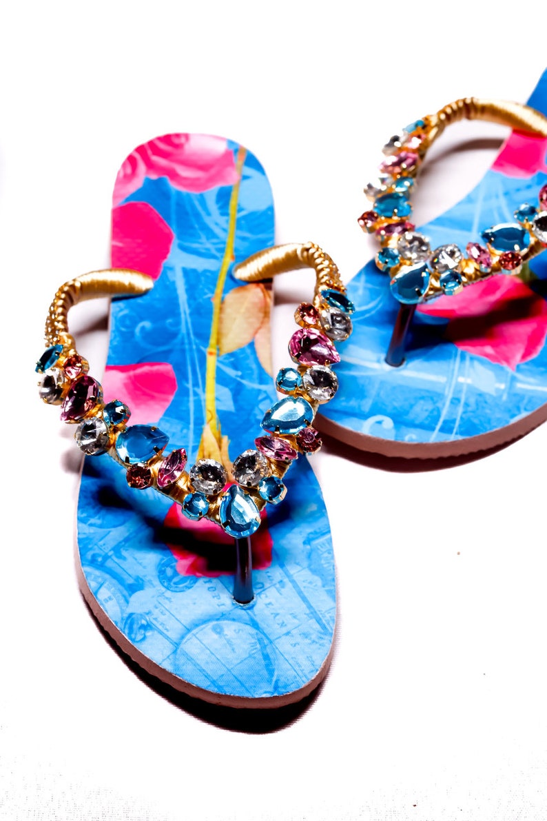 Women's Havaianas Flip Flops Blue White & Rose Etsy