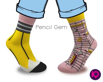 Sanity-Saver Socks. Mismatched socks, fun socks, unisex socks, cool socks, unusual socks, unique socks, food socks, fun gifts, themed socks.