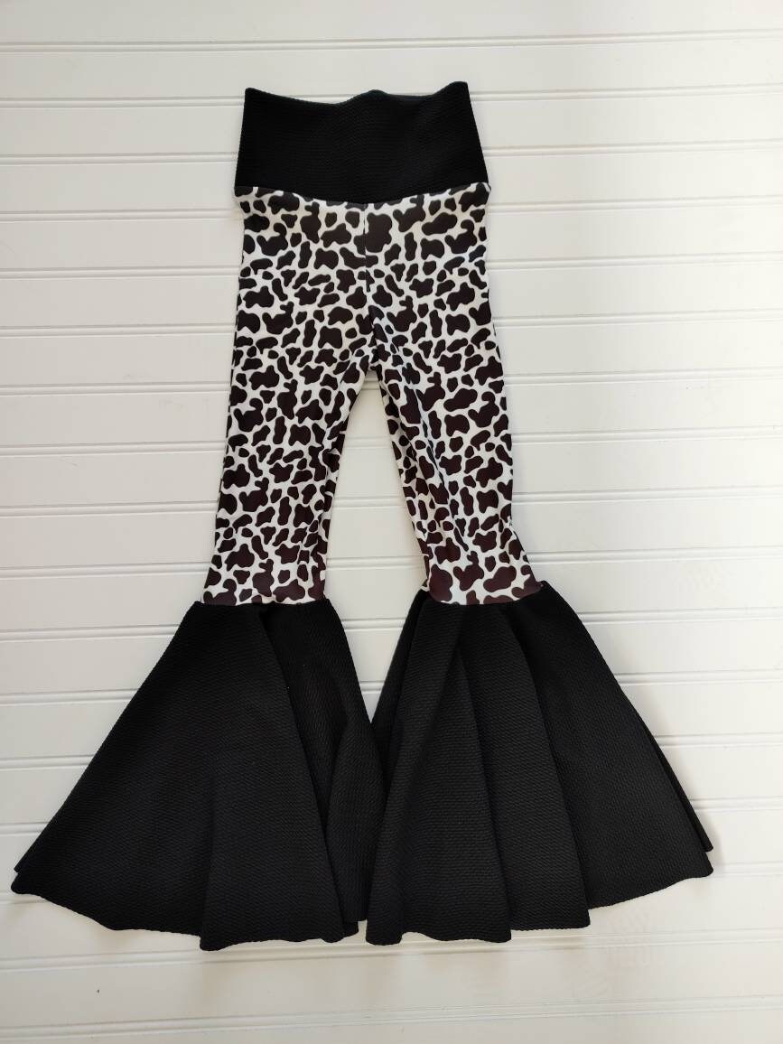 cow print bell bottoms womens