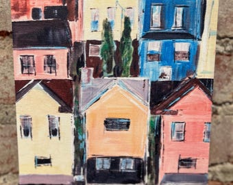 Pittsburgh Row Houses Gallery Wrapped Canvas Print