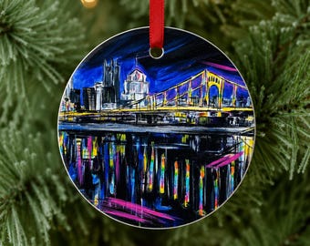 3.5" Bridge and Colors Aluminum Ornament