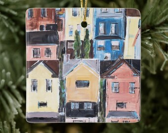 Row Houses Ceramic Ornament