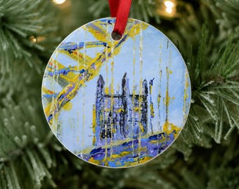 3.5" Steel and Cables Aluminum Ornament