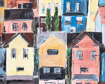 Pittsburgh Row Houses Giclee Art Print