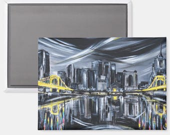Pittsburgh Black and Yellow Magnet