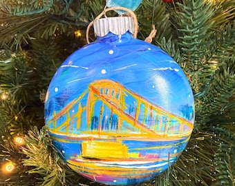 Glass Pittsburgh Bridge Ornament