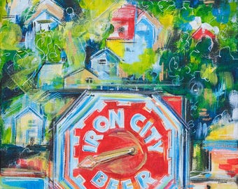 Iron City Clock Giclee Art Print