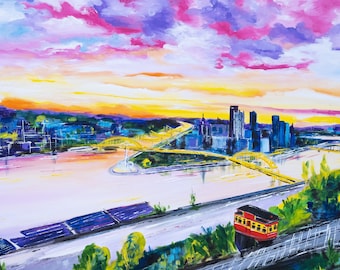 Incline over the City Giclee Art Print