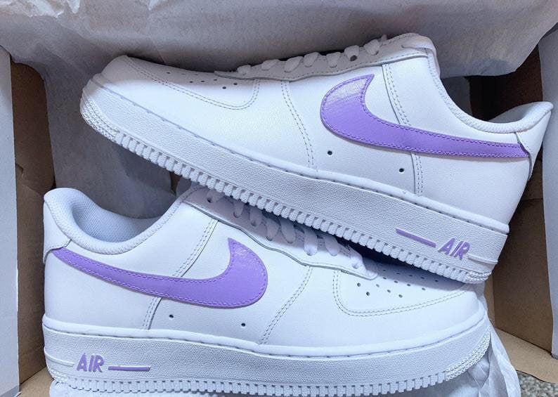 Lilac custom shoes nike air force 1 personalised shoes | Etsy