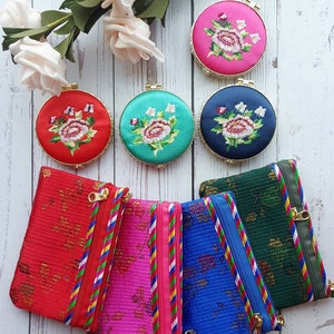 Krean traditional pouch & mirror - gift for her, unique gift set