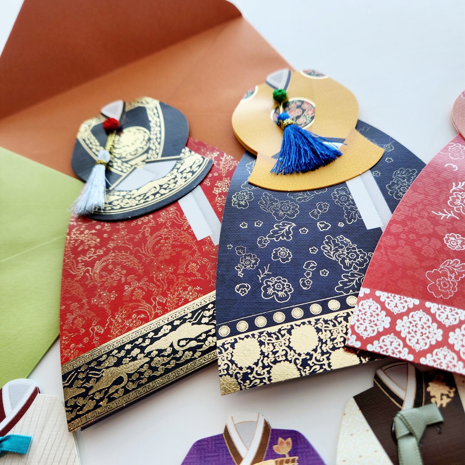 Korean Hanbok Card - Korean Traditional Clothes Shape Special Card
