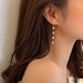 Long Pearl Drop Earrings - Girl friend Gift, Birthday Gift, Korean Accessory 