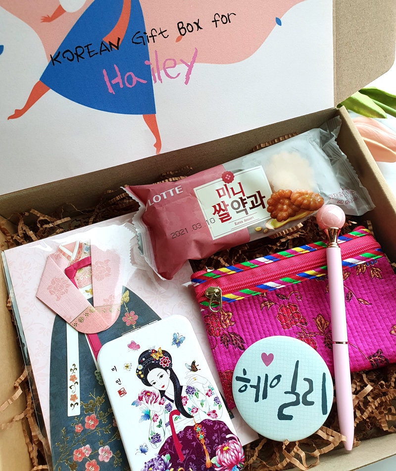 Korean Gift Box for Her Traditional Pouch Cookie Pearl Pen Etsy