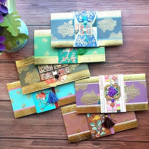 Koreaanse traditionele luxe goudfolie-envelop + papier