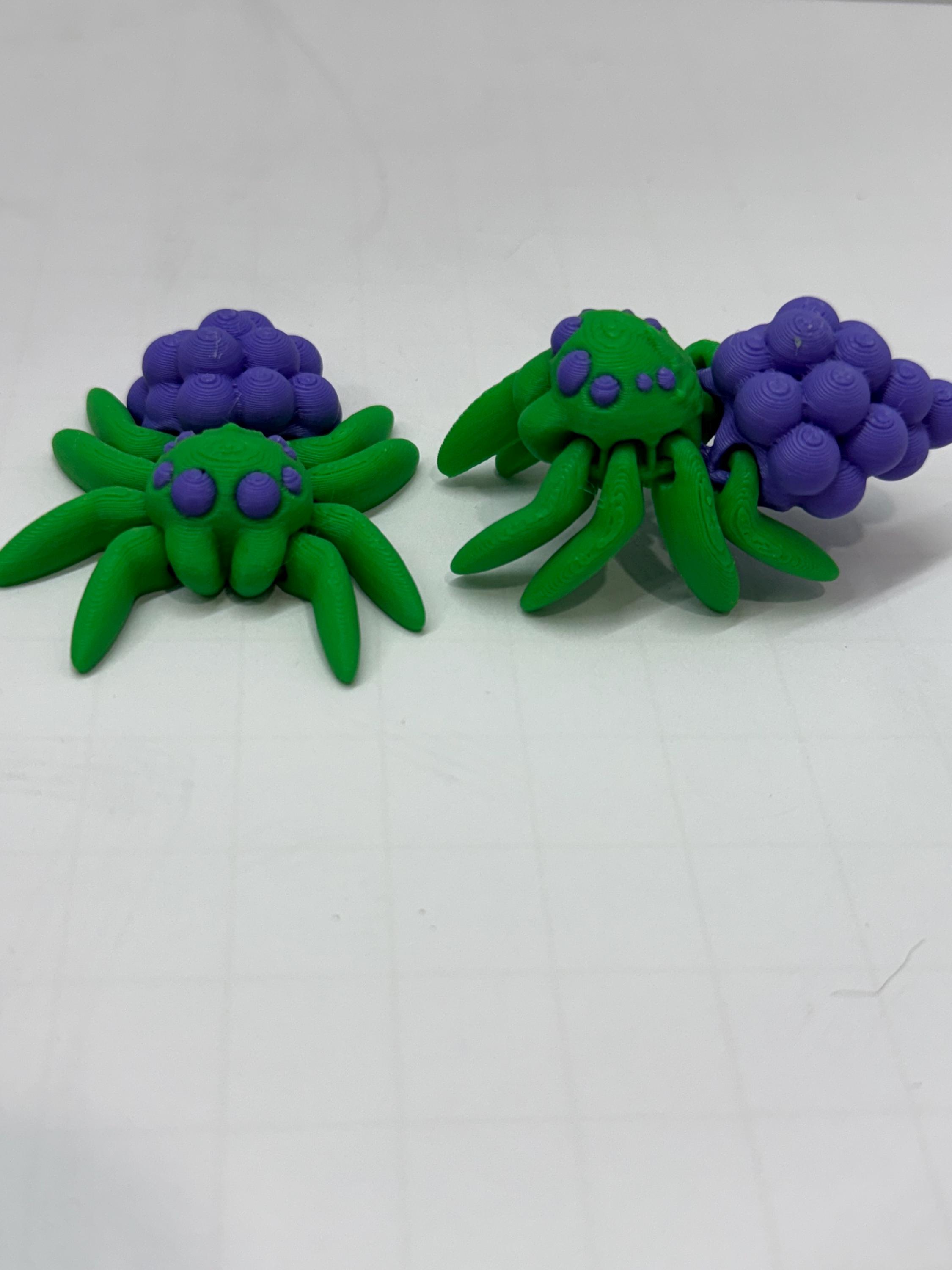 Grape Spider Set | Cute 3D Printed Spider Decor | Mini Desk Buddy ...
