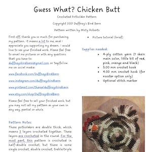 Weißt du was? Poulet Topflappen (NUR HÄKELANLEITUNG)