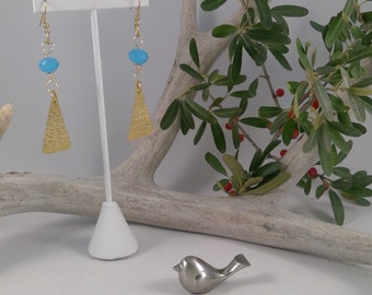 Brass Triangle Earrings