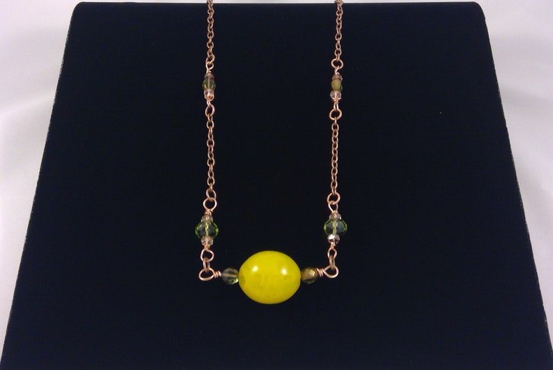 Long Beaded and Copper Necklace