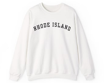 Rhode Island Sweatshirt • Minimal Coastal Crewneck • Rhode Island Gift • New England Travel Sweater • Unisex Cozy Pullover