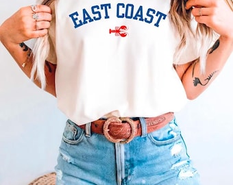 East Coast T-Shirt • Lobster Graphic Tee • Coastal Summer Shirt • New England Beach Gift