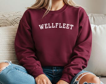 Wellfleet Sweatshirt | Cape Cod Town Collection | New England Coastal Style, Grandma Coastal Aesthetic, East Coast Summer Preppy Gear