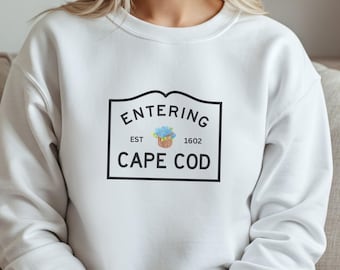 Entering Cape Cod Hydrangea Sweatshirt | New England Floral Crewneck | Cape Souvenir Gift | Coastal Grandma Aesthetic