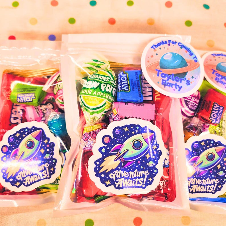 Cellophane Rocketship Space Adventure Party Favor Bags: Galaxy Birthday Goodie Bags With ...