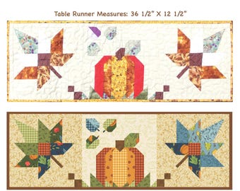 36 1/2 "x 12 1/2" Blätter und Kürbis Tischläufer Muster pdf
