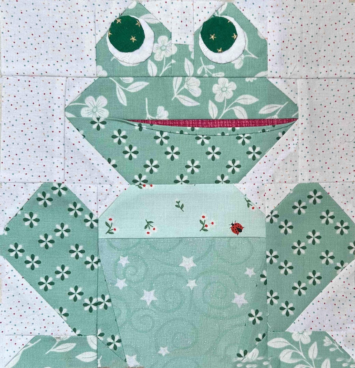 Frog Quilt Block Pattern PDF – 10” Patchwork Frog – Whimsical Animal ...