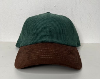 Gift Holiday Corduroy Dad Hat - Low Profile - Green, Khaki, Cream & Navy W/ Brass Closure 100% cotton