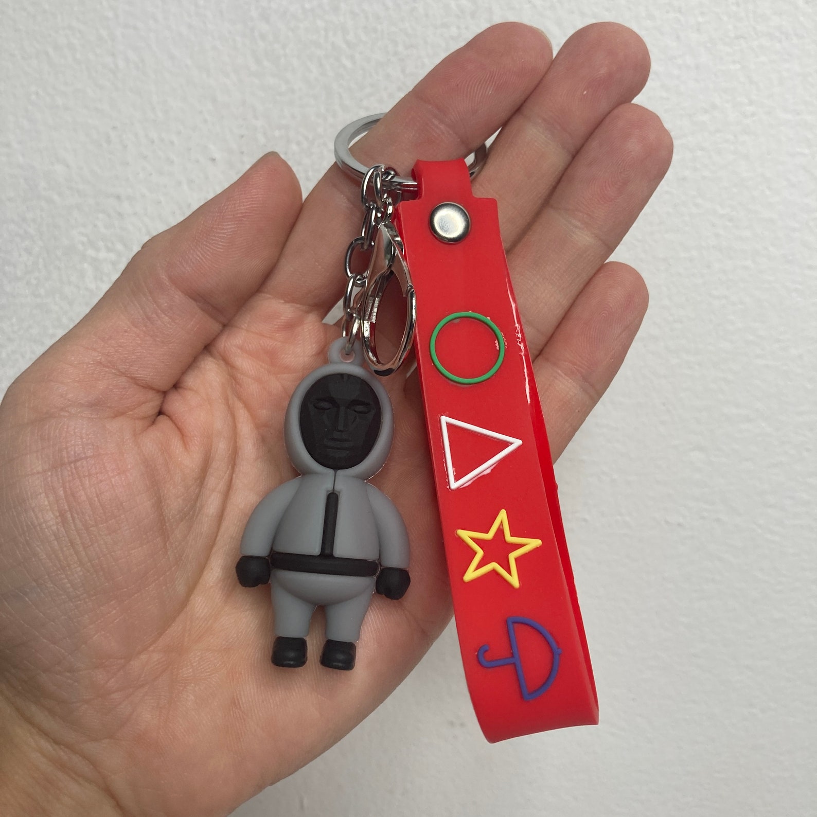 Squid Game Keychain Squid Game Soldier Figure Circle Etsy