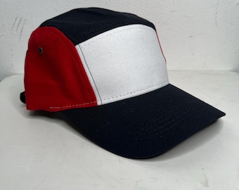 5 Panel Colored Cap 100% Cotton w/adjustable leather strap