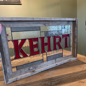 Custom Stained Glass Family Name in Frame