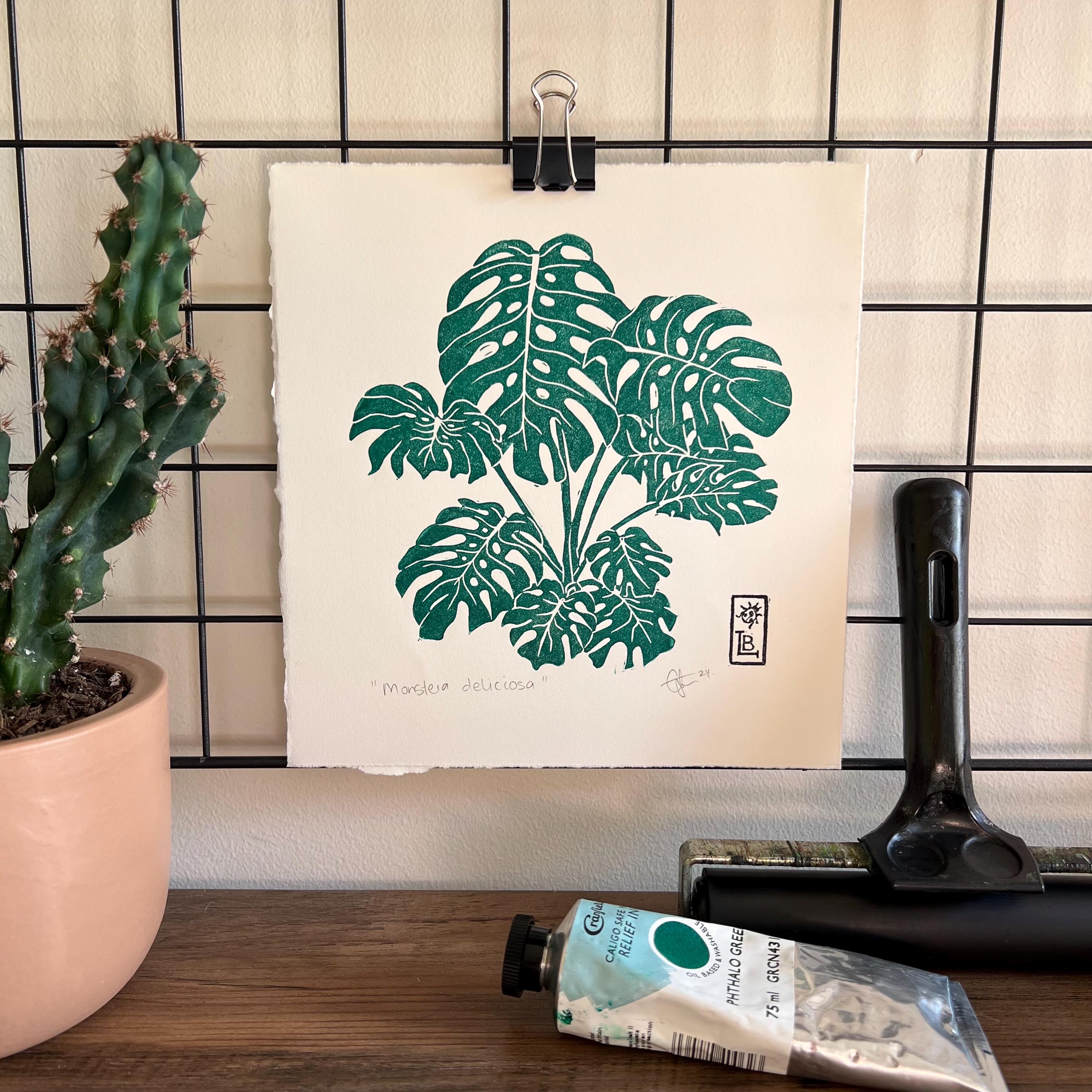 Monstera Deliciosa - Original Linocut Print Unframed - Etsy