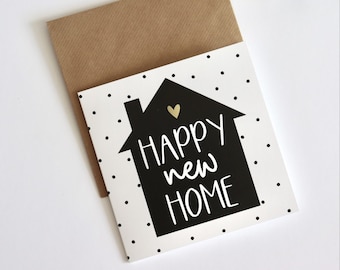 New Home Card, New House Card, Hand Painted, New Home Gift, New Home, Housewarming Card, Congratulations New Home Card